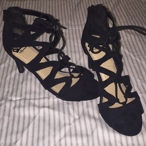 lace up black heels